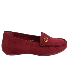 Bordeaux kvinders loafers H8192 Burdeos rød
