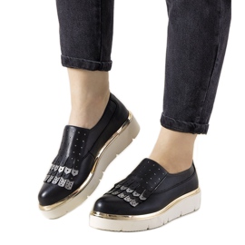 Slip-on sølvsko med GF-FD9 nitter sort