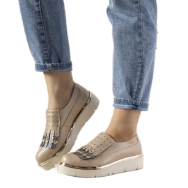 Slip-on sølvsko med GF-FD9 nitter gylden