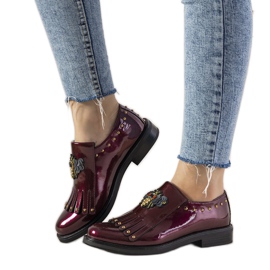 Maroon slip-ons med GF-FD9 studs rød