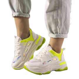 Hvide sneakers med neon Far Away indsatser