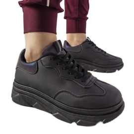 Sorte sneakers med Kaori reflekterende indsats