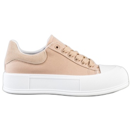 Goodin Klassiske sneakers på platformen beige