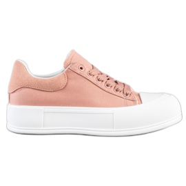 Goodin Klassiske sneakers på platformen lyserød