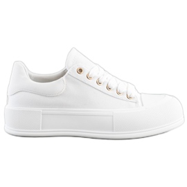 Goodin Klassiske sneakers på platformen hvid