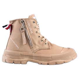 Goodin Sneakers med dekorativ lynlås beige