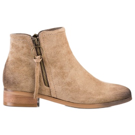 Vinceza Støvler med dekorativ Vicneza lynlås beige