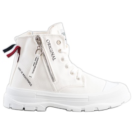 Goodin Sneakers med dekorativ lynlås hvid