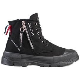 Goodin Sneakers med dekorativ lynlås sort