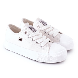 Læder -sneakers til børn Big Star FF374300 Hvid