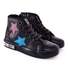 Børns høje sneakers med lynlås Big Star II374028 Sort flerfarvet