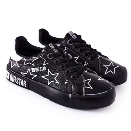Læder -sneakers til børn Big Star II374002 Sort
