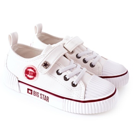 Læder -sneakers til børn Big Star II374040 Hvid