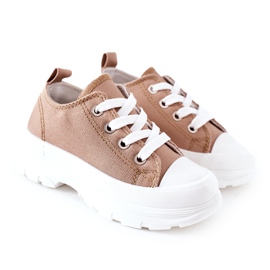 FR1 Børnesneakers Beige Rejsetid