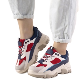 Marineblå sneakers på en høj Omerta sål hvid marine blå
