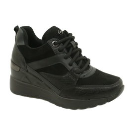 Evento Dame Wedge Sneakers 21SP35-4390 Sort