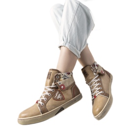 Dame beige ankelhøje sneakers fra Niente