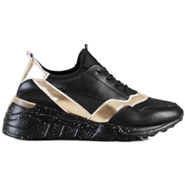 S. BARSKI Læder Sneakers fra S.BARSKI sort gylden