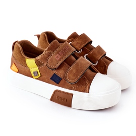 Børnesneakers med velcro Big Star II374017 kamel brun brun