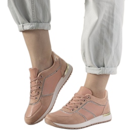 Ecoma pink sneakers med et slangeskindsmønster lyserød