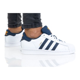 Sko adidas Superstar Jr H04025 hvid marineblå