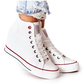 Læder Sneakers On Wedge Cross Jeans II2R4024 Hvid