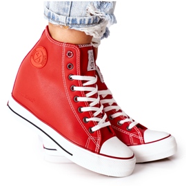 Læder Sneakers On Wedge Cross Jeans II2R4026 Rød
