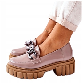 Dame Brogues Loafers Læder Cappuccino Laura Messi 2339 beige