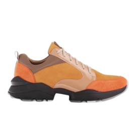Marco Shoes Sports sneakers i farvet læder brun flerfarvet