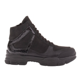 Marco Shoes Sporty Mil støvler med dekorativ lak sort