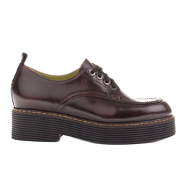 Marco Shoes Chiara loafers i børstet læder sort rød