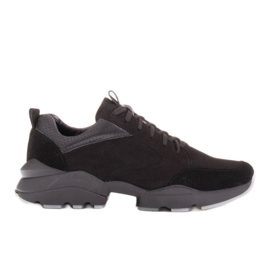 Marco Shoes Sporty sort læder sneakers
