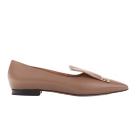 Marco Shoes Ballerinas med en dekorativ tunge beige