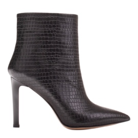 Marco Shoes Støvler på stilethæl med syninger sort