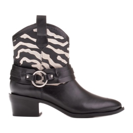 Marco Shoes Kaja cowboystøvler med dekorativt bælte sort