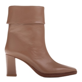 Marco Shoes Elegante Loren -støvler med omviklet krave beige