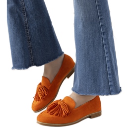 Orange loafers med Sabrene sløjfe