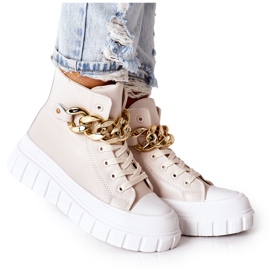 PB1 Høje sneakers på La Rocca Beige platformen