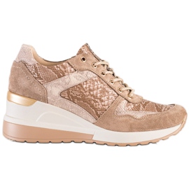 VINCEZA ruskind sneakers beige