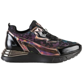 Sneakers med Holo VINCEZA -effekt sort