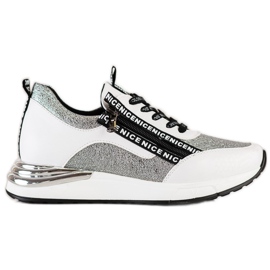 VINCEZA sneakers med lynlås hvid grå