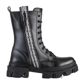 SHELOVET Støvler med Eco Leather Love sort