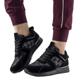 Sorte sneakers med metalliske elementer Moves