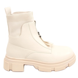 Støvler med en sok øvre beige 168-321 Beige