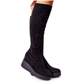 S.Barski Suede Wedge Støvler S. Barski Sort Celina
