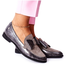 Dame Brogues Maciejka lakerede loafers grå 04099-03 / 00-1