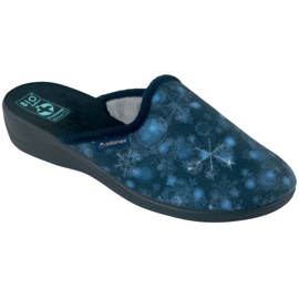 Dame 3D Adanex 25817 Marineblå Aloe Vera hjemmesko marine blå
