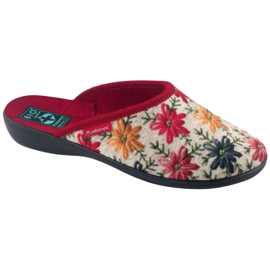 Kvinders hjemmesko med blomster Adanex 26742 Beige rød