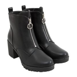 Sorte højhælede støvler BH-50 Black Pu
