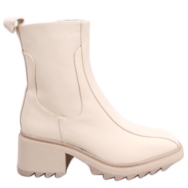 Creme damestøvler QT33P Beige